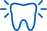 an icon of a tooth with glow after adding tooth fillings